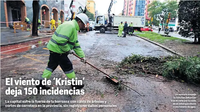 EL VIENTO DE ‘KRISTIN’ DEJA 150 INCIDENCIAS