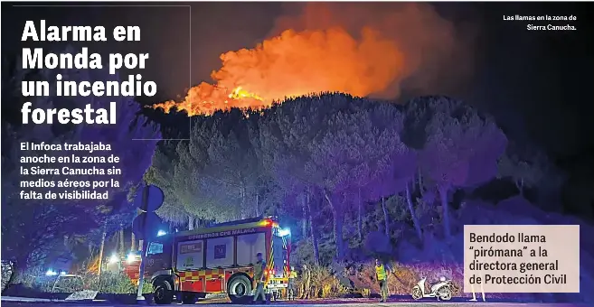 ALARMA EN MONDA POR UN INCENDIO FORESTAL
