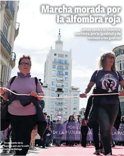 MARCHA MORADA POR LA ALFOMBRA ROJA