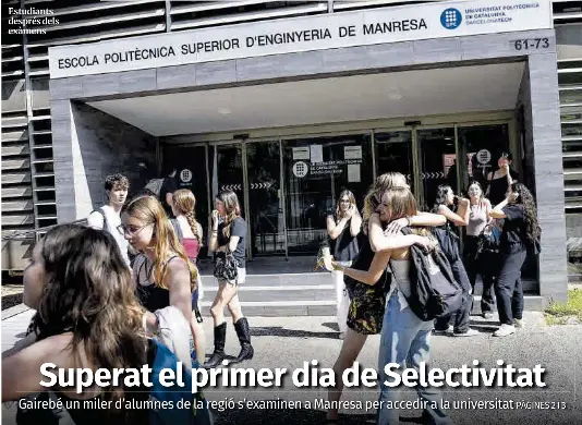 SUPERAT EL PRIMER DIA DE SELECTIVITAT