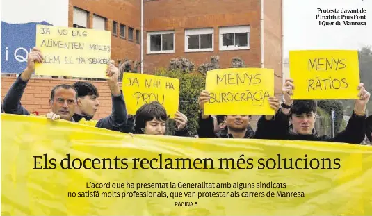 ELS DOCENTS RECLAMEN MÉS SOLUCIONS