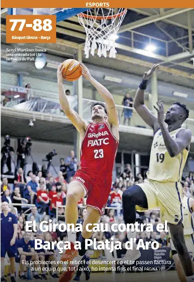 EL GIRONA CAU CONTRA EL BARÇA A PLATJA D’ARO