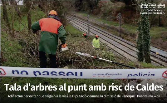 TALA D’ARBRES AL PUNT AMB RISC DE CALDES