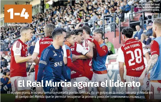 EL REAL MURCIA AGARRA EL LIDERATO