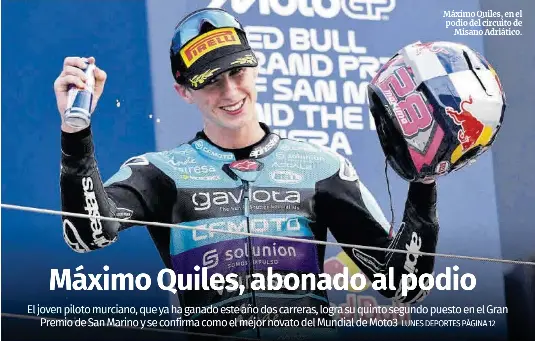 MÁXIMO QUILES, ABONADO AL PODIO