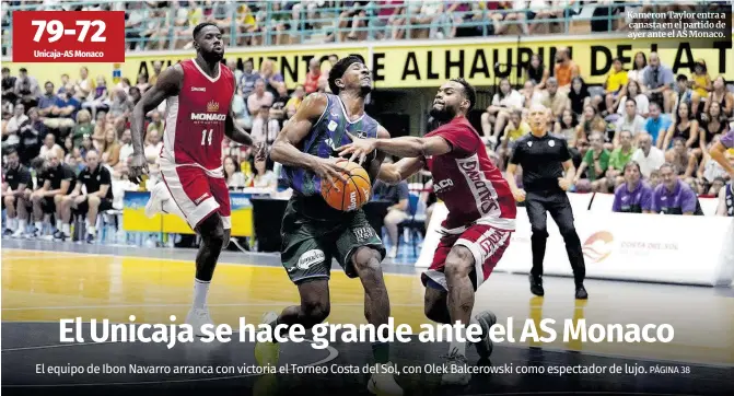 EL UNICAJA SE HACE GRANDE ANTE EL AS MONACO