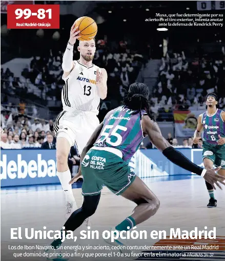 EL UNICAJA, SIN OPCIÓN EN MADRID