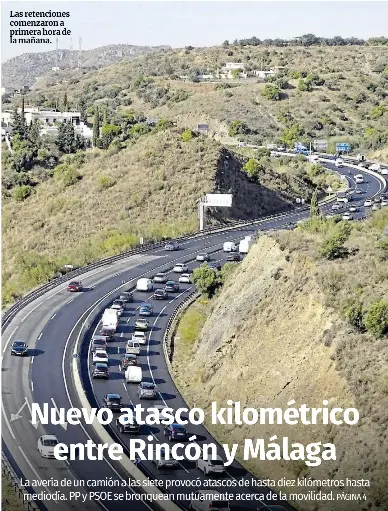 NUEVO ATASCO KILOMÉTRICO ENTRE RINCÓN Y MÁLAGA