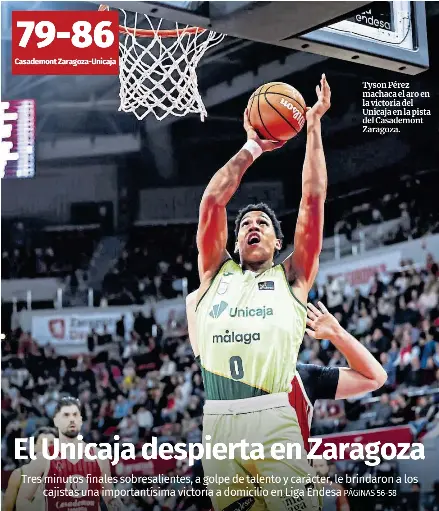 EL UNICAJA DESPIERTA EN ZARAGOZA