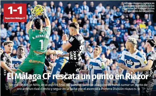 EL MÁLAGA CF RESCATA UN PUNTO EN RIAZOR