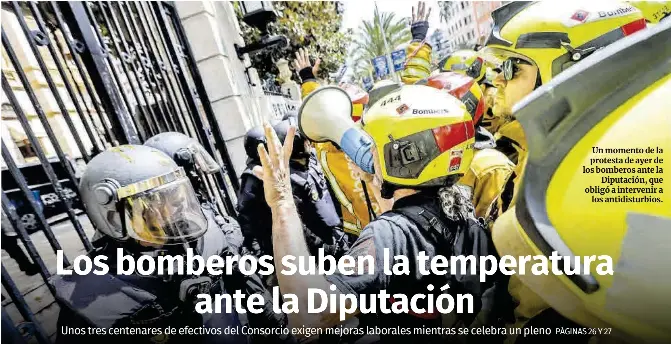 LOS BOMBEROS SUBEN LA TEMPERATURA ANTE LA DIPUTACIÓN