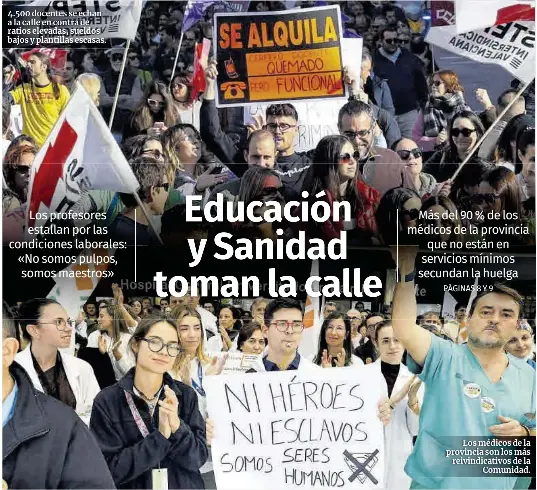 EDUCACIÓN Y SANIDAD TOMAN LA CALLE