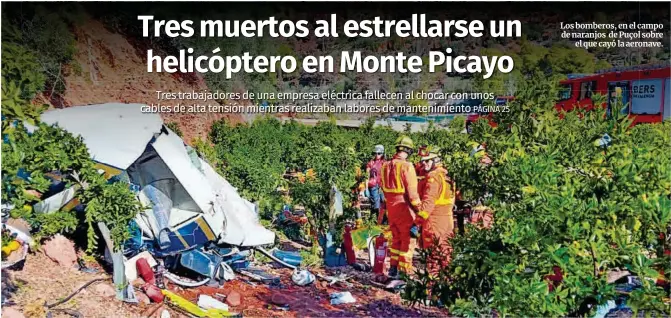 TRES MUERTOS AL ESTRELLARSE UN HELICÓPTERO EN MONTE PICAYO