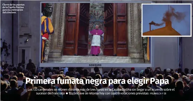 PRIMERA FUMATA NEGRA PARA ELEGIR PAPA