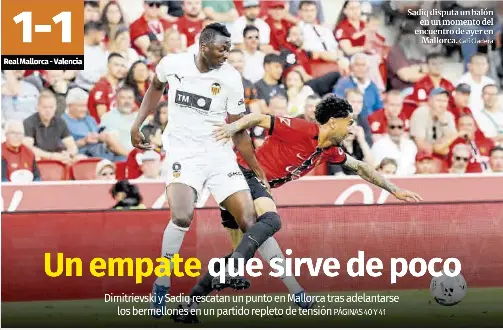 UN EMPATE QUE SIRVE DE POCO