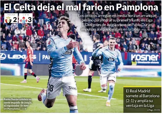EL CELTA DEJA EL MAL FARIO EN PAMPLONA