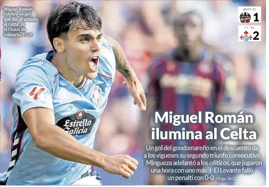 MIGUEL ROMÁN ILUMINA AL CELTA