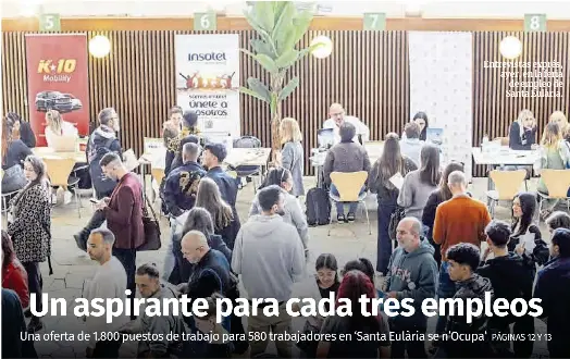 UN ASPIRANTE PARA CADA TRES EMPLEOS