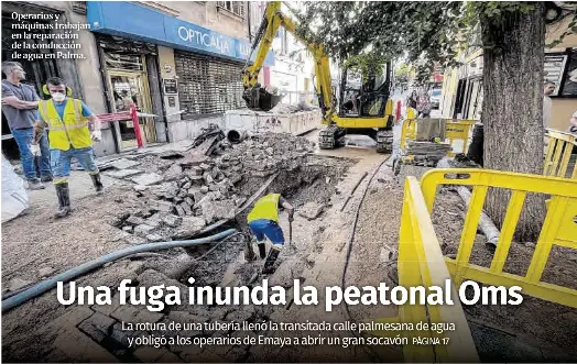 UNA FUGA INUNDA LA PEATONAL OMS