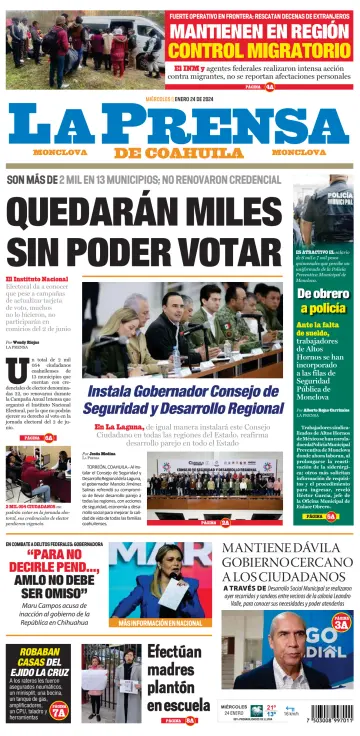 La Prensa de Coahuila - 24 Jan 2024