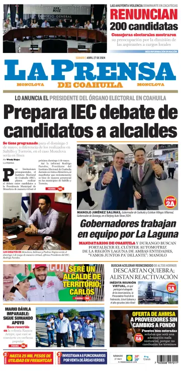 La Prensa de Coahuila - 27 Aib 2024
