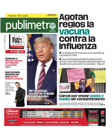 Publimetro Monterrey - 6 Nov 2020