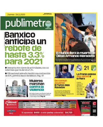 Publimetro Monterrey - 26 Nov 2020