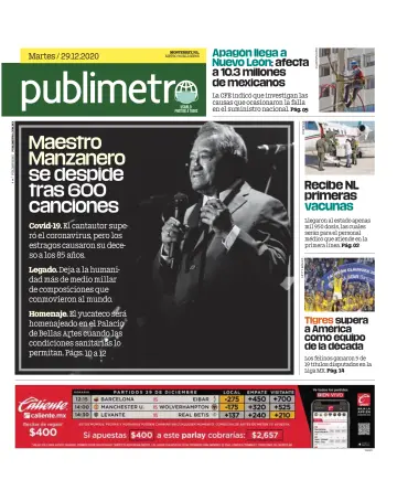 Publimetro Monterrey - 29 Dec 2020