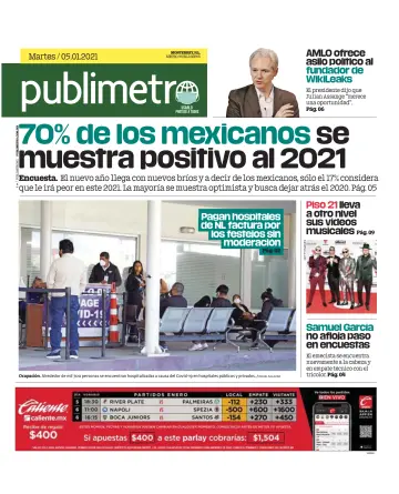 Publimetro Monterrey - 5 Jan 2021
