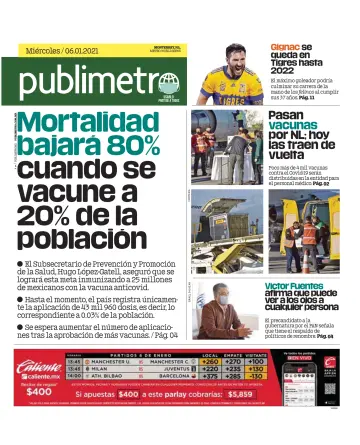 Publimetro Monterrey - 6 Jan 2021