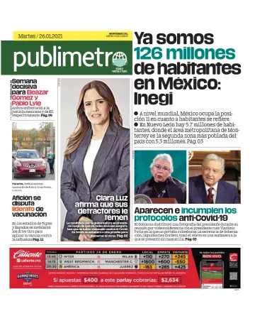 Publimetro Monterrey - 26 Jan 2021