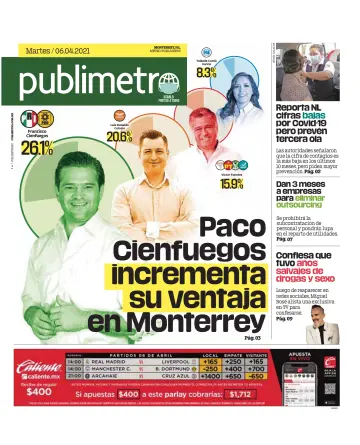 Publimetro Monterrey - 6 Apr 2021