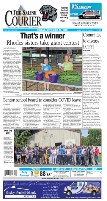The Saline Courier Weekend - 13 Sep 2020