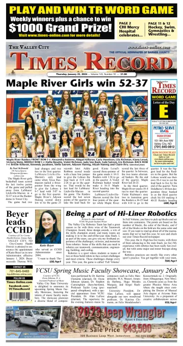 Valley City Times-Record - 25 Jan 2024
