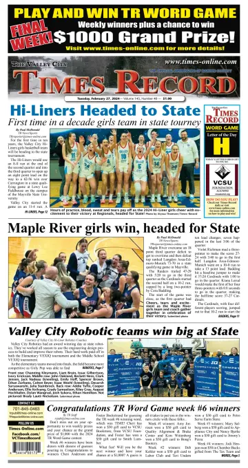 Valley City Times-Record - 27 Feb 2024