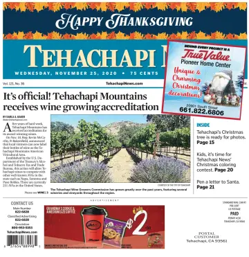 Tehachapi News - 25 Nov 2020