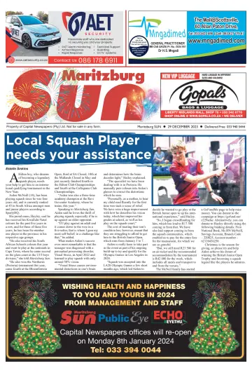 Maritzburg Sun (South Africa) - 29 12月 2023