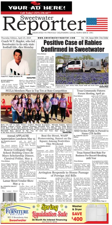Sweetwater Reporter - 25 Apr 2024