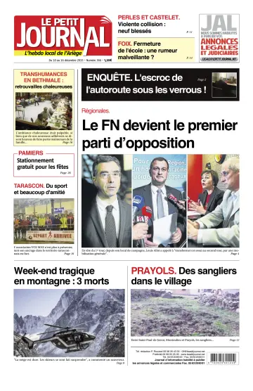 Le Petit Journal - L’hebdo local de l’Ariège - 11 Dec 2015