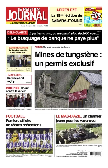 Le Petit Journal - L’hebdo local de l’Ariège - 4 Nov 2016