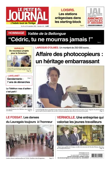 Le Petit Journal - L’hebdo local de l’Ariège - 25 Nov 2016