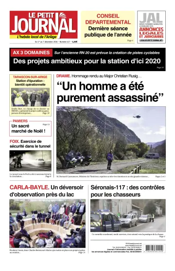 Le Petit Journal - L’hebdo local de l’Ariège - 2 Dec 2016