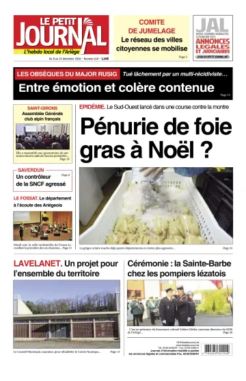 Le Petit Journal - L’hebdo local de l’Ariège - 9 Dec 2016