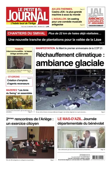 Le Petit Journal - L’hebdo local de l’Ariège - 16 Dec 2016