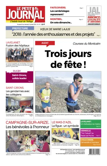 Le Petit Journal - L’hebdo local de l’Ariège - 26 Jan 2018