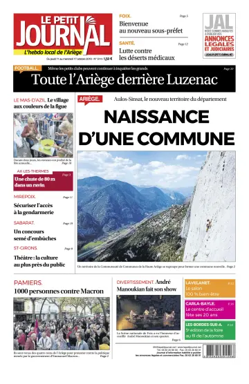 Le Petit Journal - L’hebdo local de l’Ariège - 12 Oct 2018