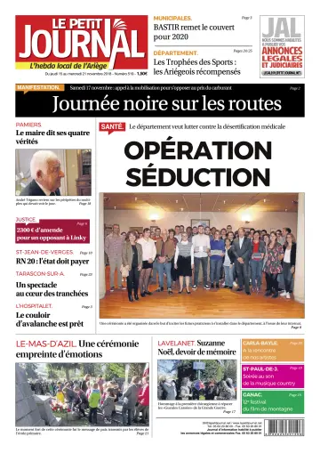 Le Petit Journal - L’hebdo local de l’Ariège - 16 Nov 2018