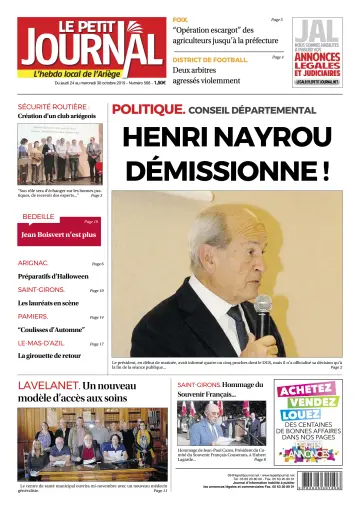 Le Petit Journal - L’hebdo local de l’Ariège - 25 Oct 2019