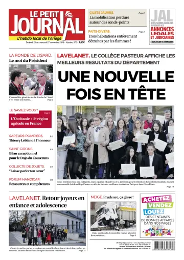 Le Petit Journal - L’hebdo local de l’Ariège - 22 Nov 2019