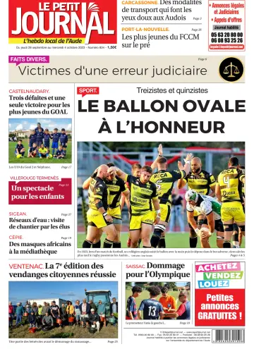 Le Petit Journal - L'hebdo local de l'Aude - 28 Sep 2023